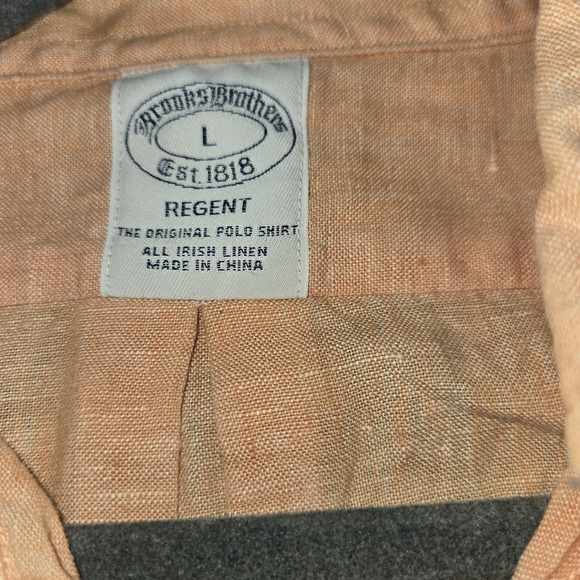 Brooks Brothers Shirt Mens Large Pink Irish Linen Button Down Large - Picture 3 of 4
